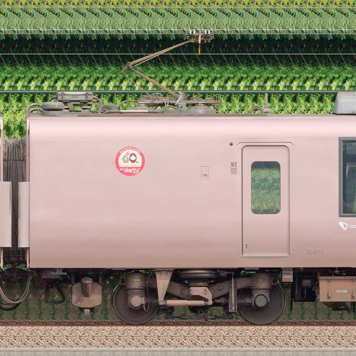 小田急30000形ロマンスカー「EXE」サハ30455（箱根そば60周年