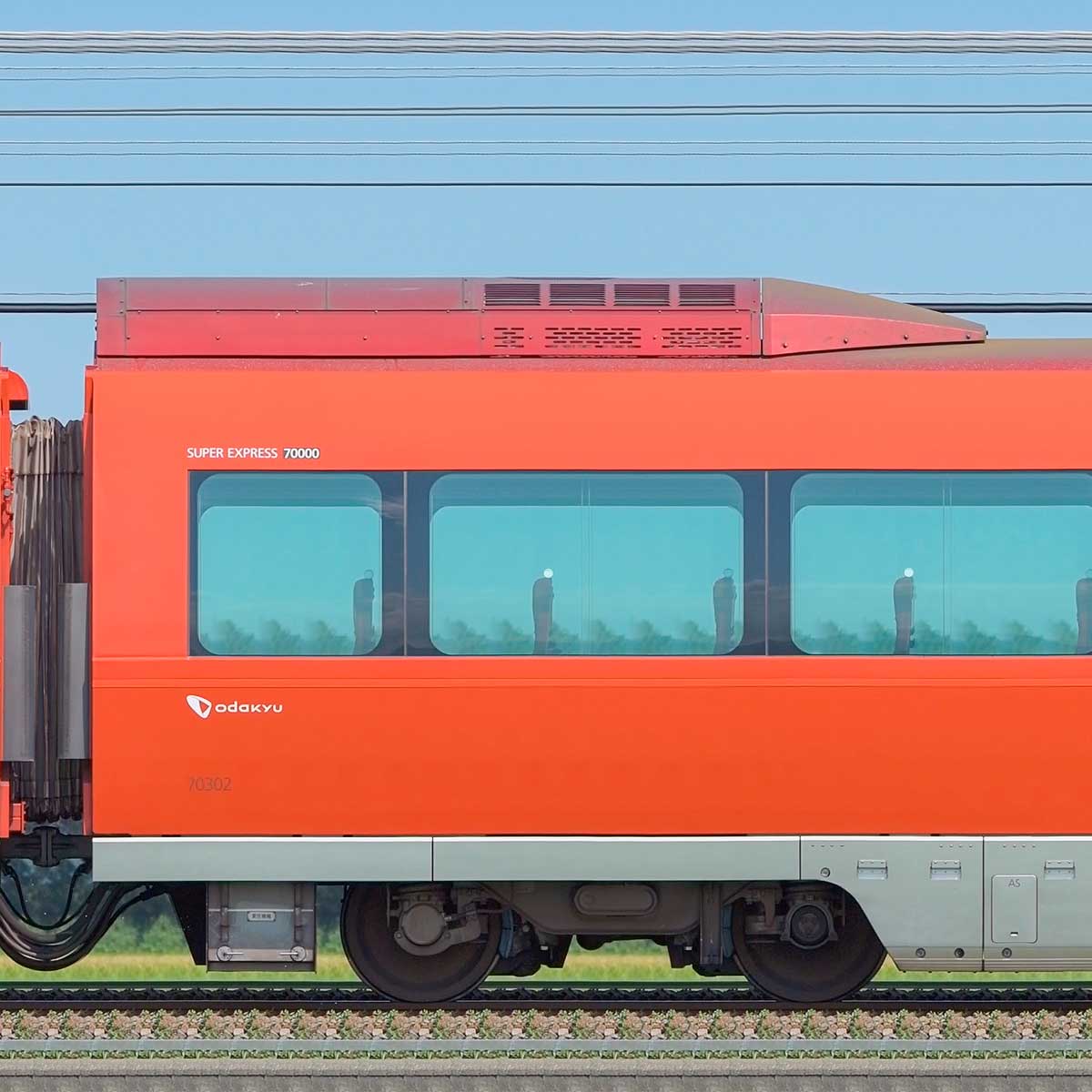 小田急70000形ロマンスカー「GSE」デハ70302の側面写真 小田急70000形ロマンスカー「GSE」デハ70302の側面写真