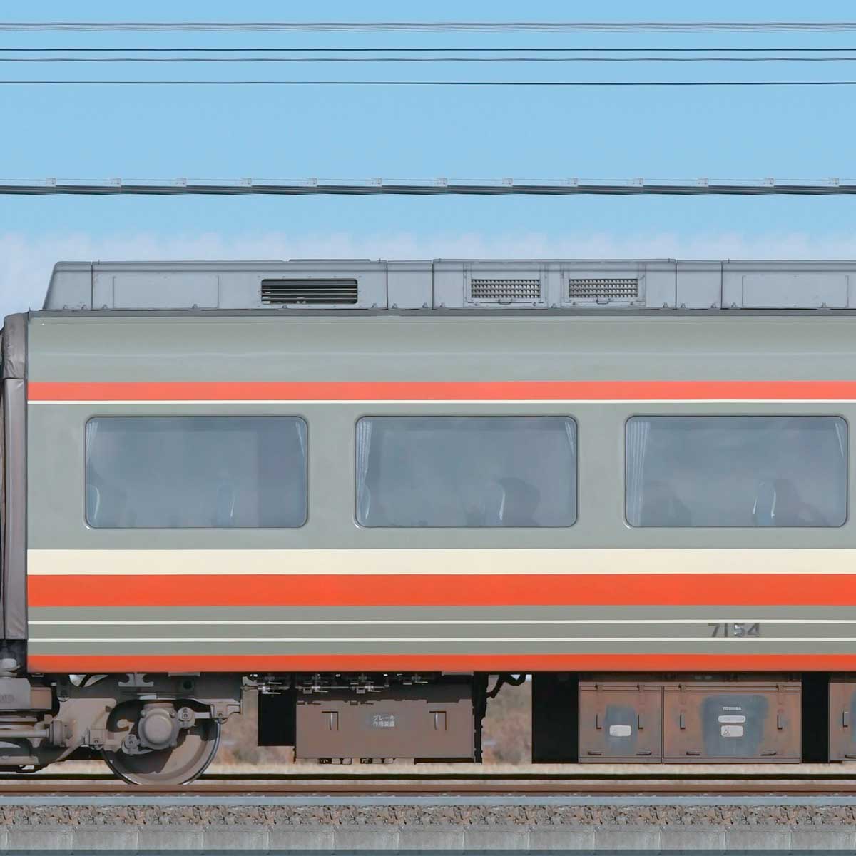 小田急7000形ロマンスカー「LSE」サハ7154の側面写真|RailFile 小田急7000形ロマンスカー「LSE」サハ7154の側面写真|RailFile