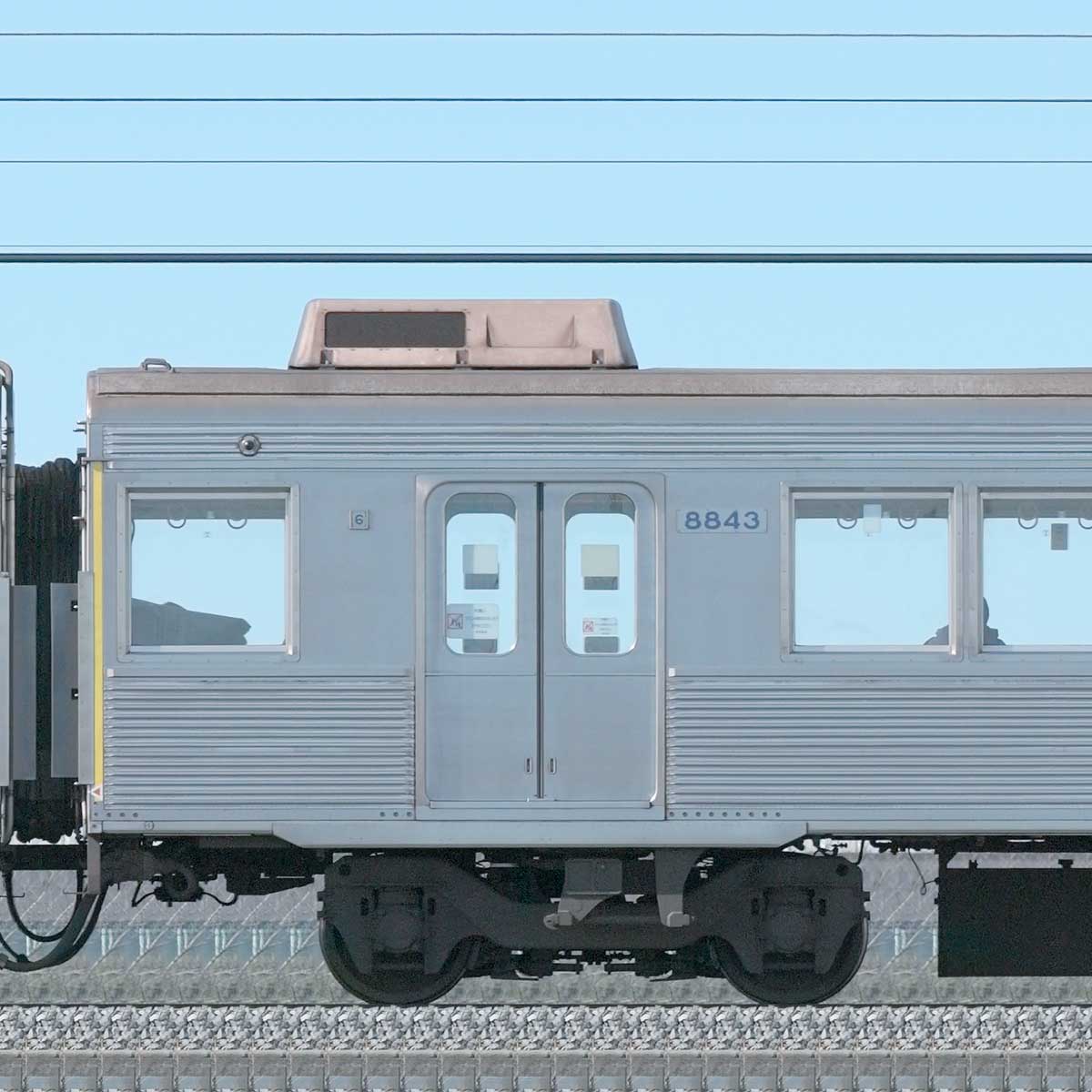 東急電鉄8500系デハ8843の側面写真｜RailFile.jp｜鉄道車両サイド
