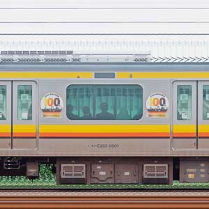 JR東日本E233系8000番台モハE233-8001川崎市市制100周年記念装飾