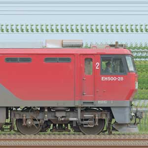JR貨物EH500-28+150mレール輸送用長物車（9077列車）