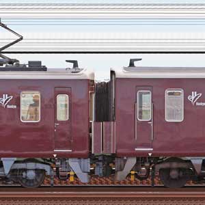 阪急7000系7003編成＋8000系8032編成（浜側）｜RailFile.jp｜鉄道車両サイドビューの図鑑