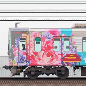 阪神1000系1208編成「阪神電車×桃園メトロ連携記念ラッピング列車」（浜側）