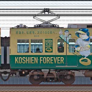 阪神8000系「阪神甲子園球場100周年記念 ラッピングトレイン」8019