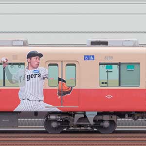  8000系 8239編成「阪神タイガース優勝記念ラッピングトレイン」（山側） 