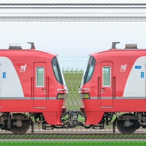 名鉄1800系1806編成＋1809編成（山側）