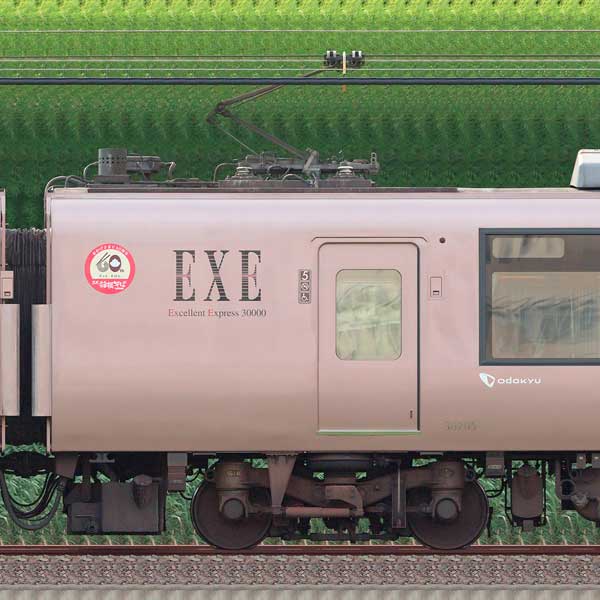 小田急30000形ロマンスカー「EXE」30255×6（箱根そば60周年記念